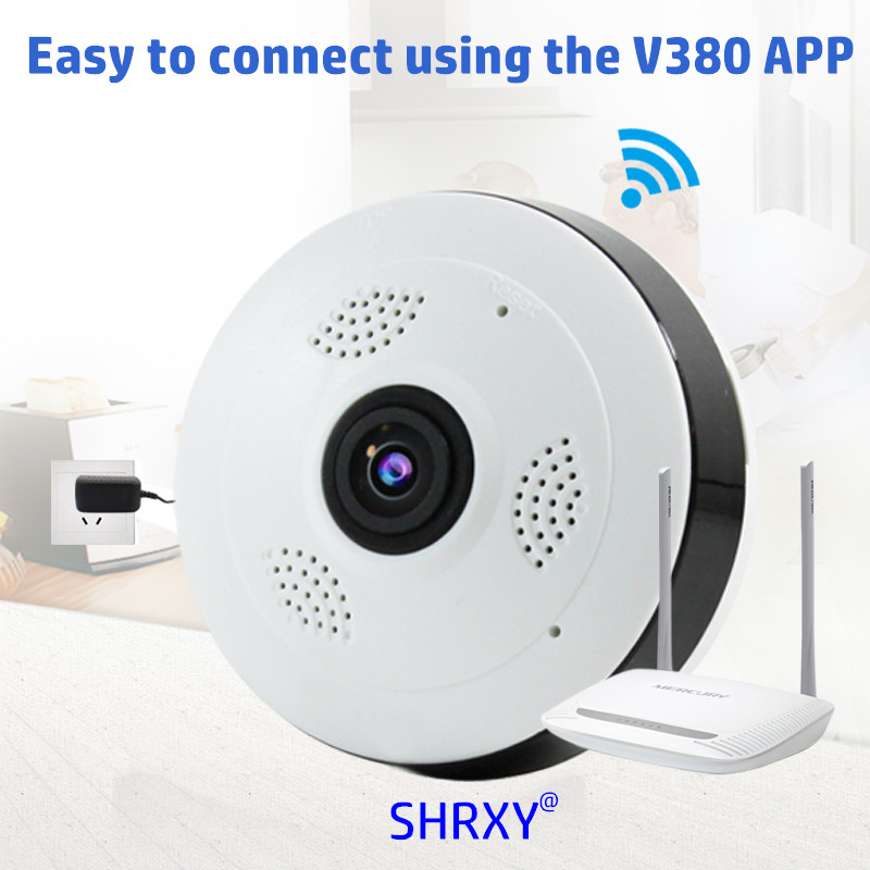 Ασύρματη Κάμερα Οροφής IP Wifi με Ευρυγώνιο Φακό Fish Eye HD 920p Πανοραμικής Θέασης, Αισθητήρα Κίνησης, Ειδοποιήσεις, Baby Monitor Μικρόφωνο & Ηχείο